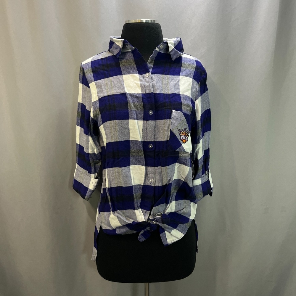 Concepts Sport Tunic Top Womens M Purple Black Plaid Phoenix Suns Basketball NBA